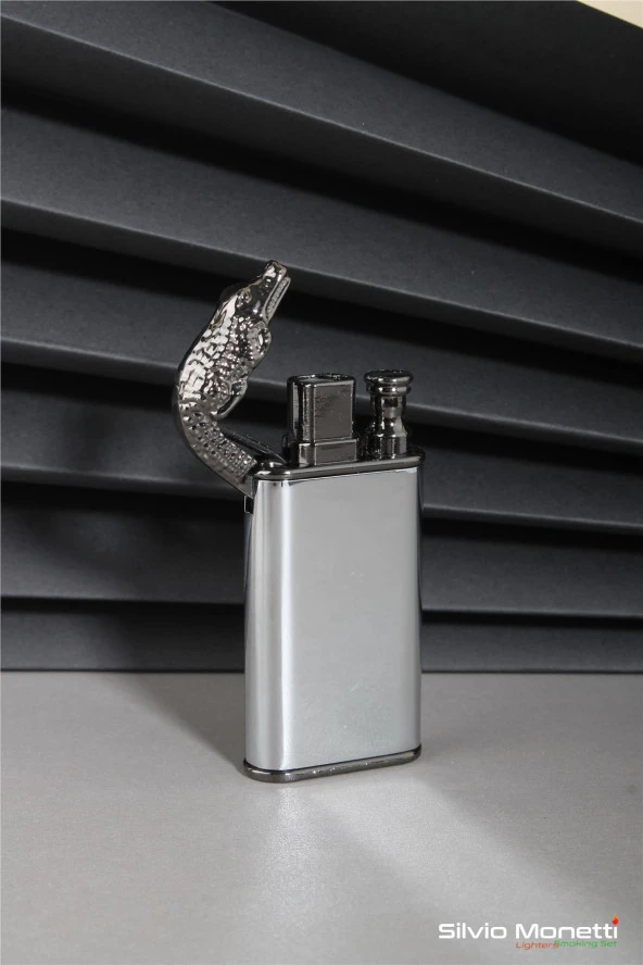 Silvio Monetti Gri Timsah Model Gazlı Çakmak 24CSM802MR03 - Resim 3