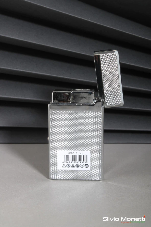 Silvio Monetti Gümüş Özel Tasarım Kapaklı Saatli Model Gazlı Çakmak 24CSM810MTRR02 - Resim 4