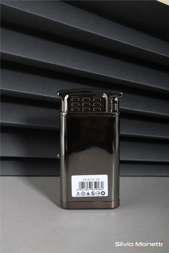 Silvio Monetti Siyah Özel Tasarım Kapaklı Saatli Model Gazlı Çakmak 24CSM807BMR04 - Resim 3