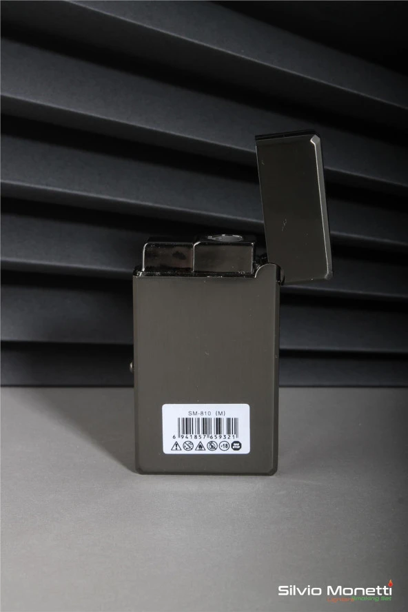 Silvio Monetti Siyah Özel Tasarım Kapaklı Saatli Model Gazlı Çakmak 24CSM810MDZR01 - Resim 4