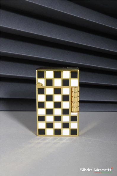 Silvio Monetti Siyah Beyaz Özel Tasarım Kapaklı Model Gazlı Çakmak 24CSM812BTR03 ürün görseli 1