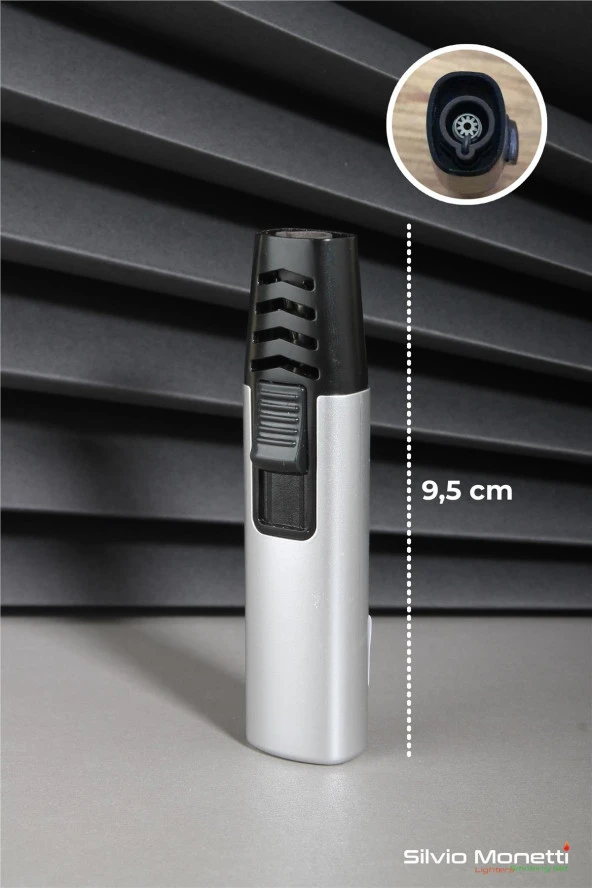 Silvio Monetti Gümüş Özel Tasarım Pürmüz Gazlı Çakmak 24CSM843MR02 - Resim 2