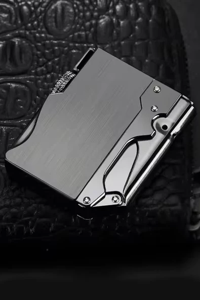 Silvio Monetti  Siyah Renk Özel Tasarım Pürmüz Gazlı Çakmak  24CSM881MR02 - Resim 3