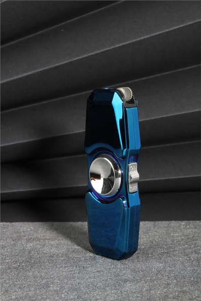 Silvio Monetti  Mavi Renk Pürmüzlü Çarklı Gazlı Çakmak  24CSM877BMR02 - Resim 2