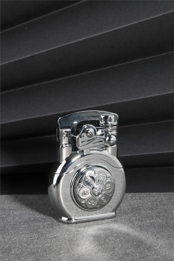 Silvio Monetti  Gümüş Renk Özel Tasarım Çarklı Gazlı Çakmak  24CSM891MR03 ürün görseli 1