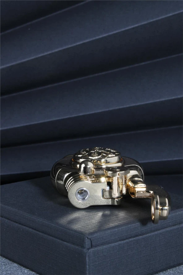 Silvio Monetti  Altın Renk Özel Tasarım Çarklı Gazlı Çakmak  24CSM891MR02 - Resim 3