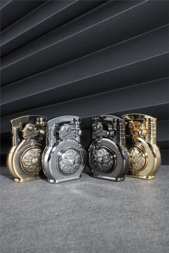 Silvio Monetti  Altın Renk Özel Tasarım Çarklı Gazlı Çakmak  24CSM891MR02 - Resim 4