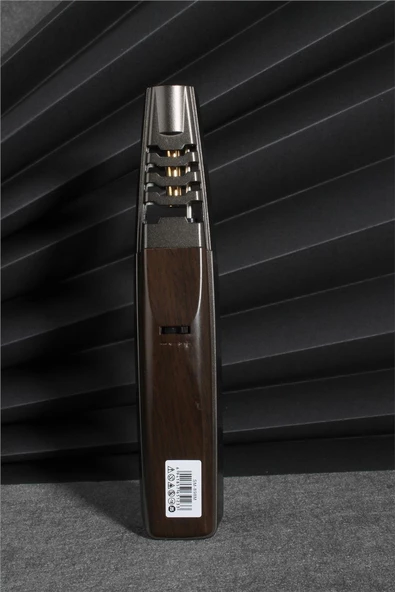 Silvio Monetti  Kahverengi Renk Güçlü Ahşap Desen Metal Başlık Pürmüz Gazlı Çakmak  24CSM898MR03 - Resim 4