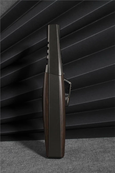 Silvio Monetti  Kahverengi Renk Güçlü Ahşap Desen Metal Başlık Pürmüz Gazlı Çakmak  24CSM898MR03 - Resim 3