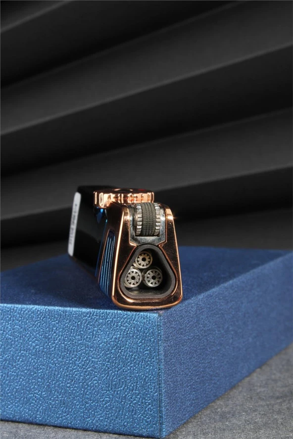 Silvio Monetti  Mavi Renk Üç Pürmüzlü Vanalı Gazlı Çakmak  24CSM692TR02 - Resim 4