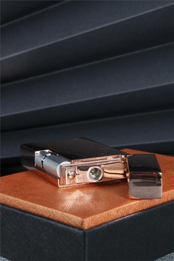 Silvio Monetti  Rose Renk Özel Tasarım Kapaklı Gazlı Çakmak  24CSM874MR04 - Resim 3