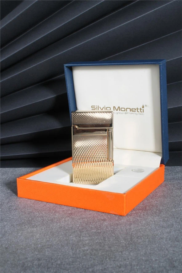 Silvio Monetti  Altın Renk Kapaklı Pürmüz Gazlı Çakmak  24CSM899TR03 - Resim 4