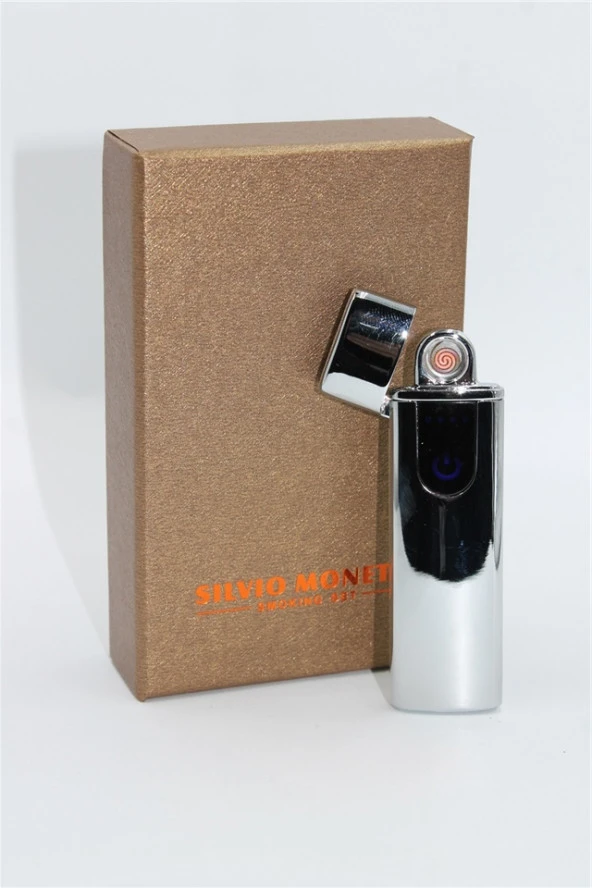 Silvio Monetti Gümüş USB Şarjlı Çakmak SMC527USBR5 - Resim 2