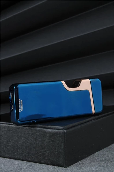 Silvio Monetti  Mavi Renk Dokunmatik Sensörlü Tesla Şarjlı Çakmak  24CSM22103R01 ürün görseli 1