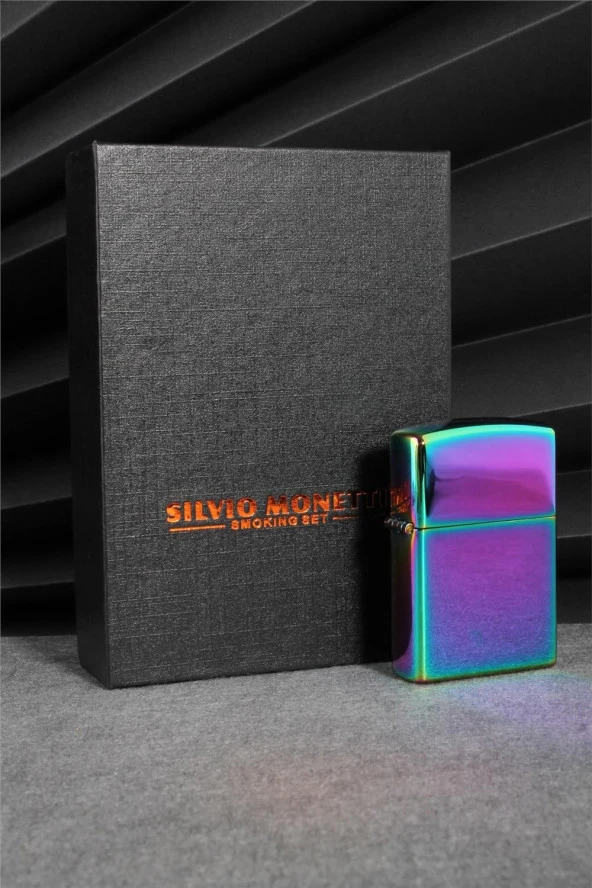 Silvio Monetti  Mor Renk Kapaklı Şarjlı Çakmak  24CSM22108AR02 - Resim 3