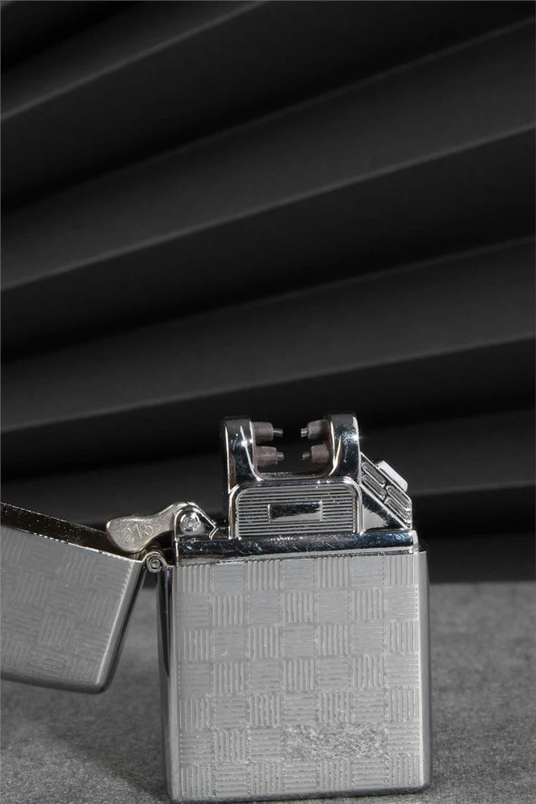 Silvio Monetti  Gri Renk Kapaklı Şarjlı Çakmak  24CSM22108AR05 - Resim 4