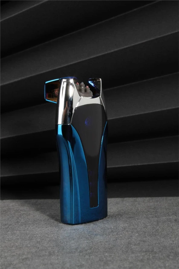 Silvio Monetti  Mavi Renk Dokunmatik Kapaklı Şarjlı Çakmak  24CSM22110R04 - Resim 2