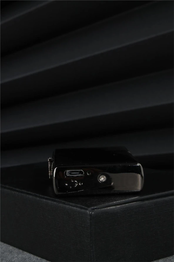 Silvio Monetti  Siyah Renk Kapaklı Şarjlı Çakmak  24CSM22108AR01 - Resim 5