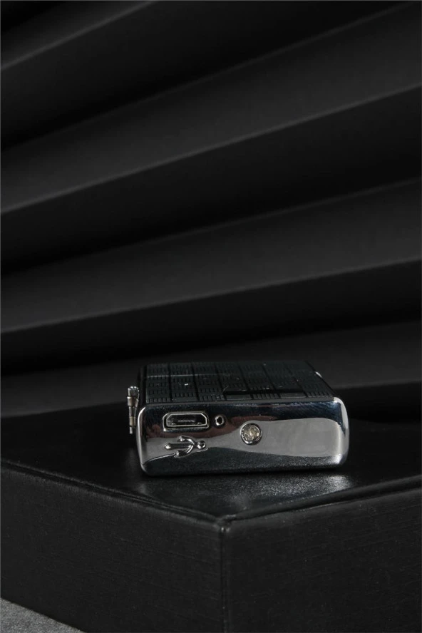 Silvio Monetti  Gri Renk Kapaklı Şarjlı Çakmak  24CSM22108AR05 - Resim 7