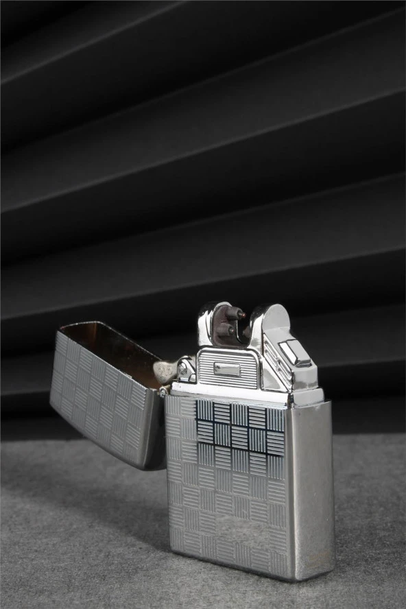 Silvio Monetti  Gri Renk Kapaklı Şarjlı Çakmak  24CSM22108AR05 - Resim 5