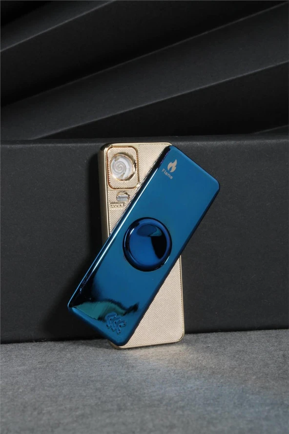 Silvio Monetti  Mavi Renk Ledli Ve Çarklı Şarjlı Çakmak  24CSM22105AR04 ürün görseli 1