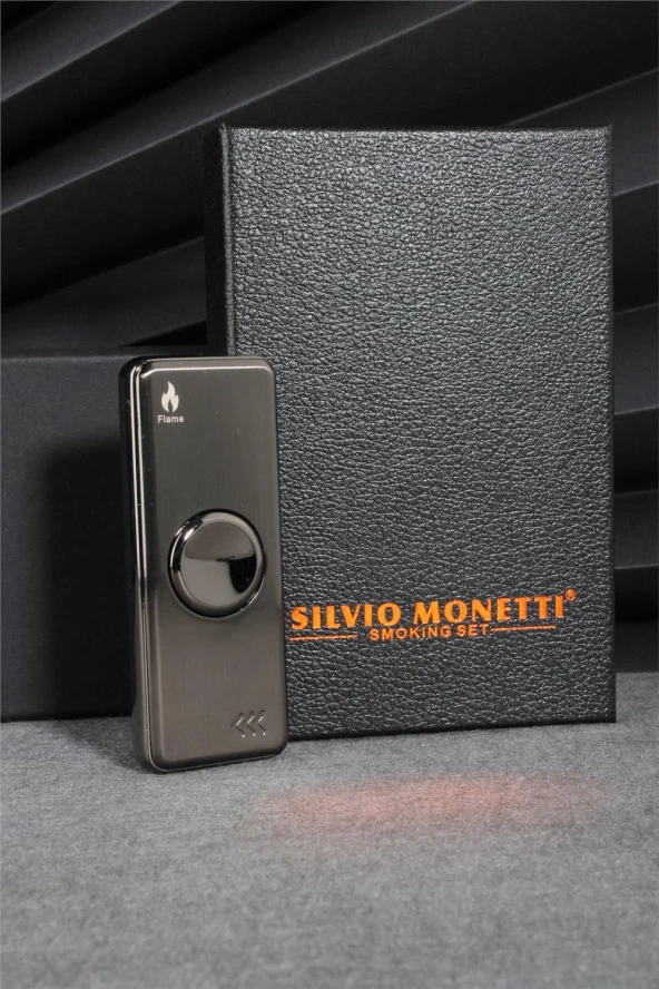 Silvio Monetti  Metalik Renk Ledli Ve Çarklı Şarjlı Çakmak  24CSM22105AR02 - Resim 4