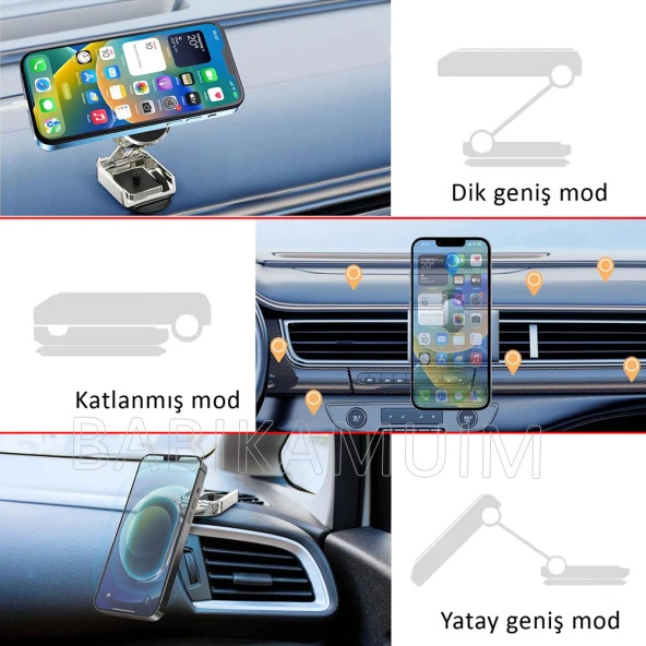 Dirsekli Araç Telefon Tutucu Gümüş - 4