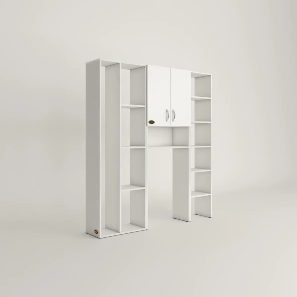 Kenzlife çamaşır makinesi dolabı sinemmega byz 180*156*30 banyo kapaklı arkalıklı raflı - Resim 3