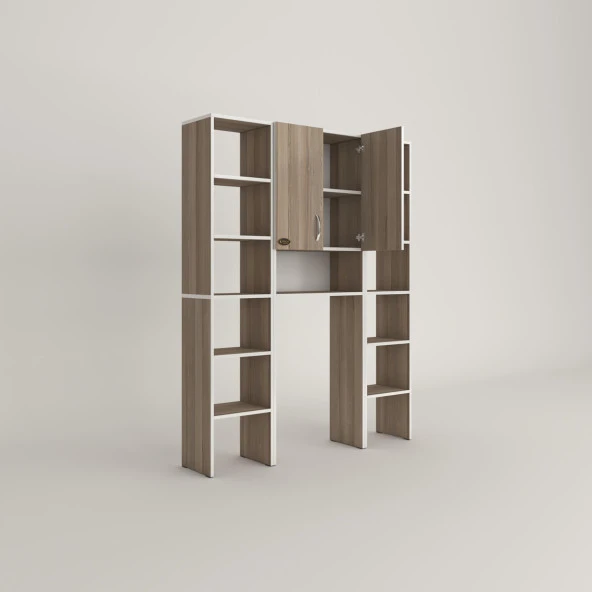 Kenzlife çamaşır makinesi dolabı sinemmaksduble crd 180*126*30 banyo kapaklı arkalıklı raflı - Resim 3