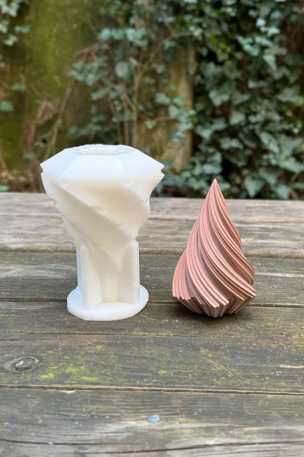 Spiral Orta Boyut Tekli Mum Kalıbı - Resim 3