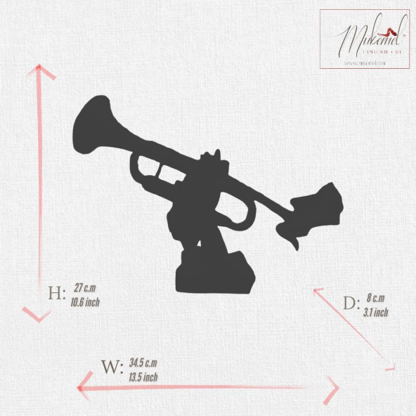 Trompet Heykel Üfleme Figür Dekoratif Obje Ve Biblo Masa Dekorasyon Salon Ofis Aksesuarları - Resim 2