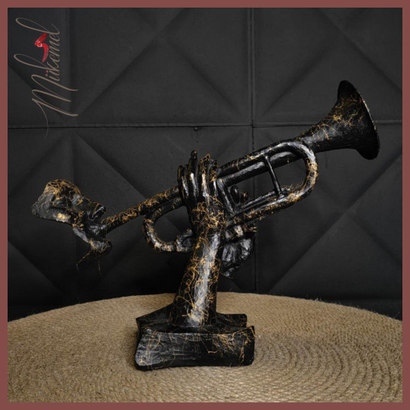 Trompet Heykel Üfleme Figür Dekoratif Obje Ve Biblo Masa Dekorasyon Salon Ofis Aksesuarları - Resim 6