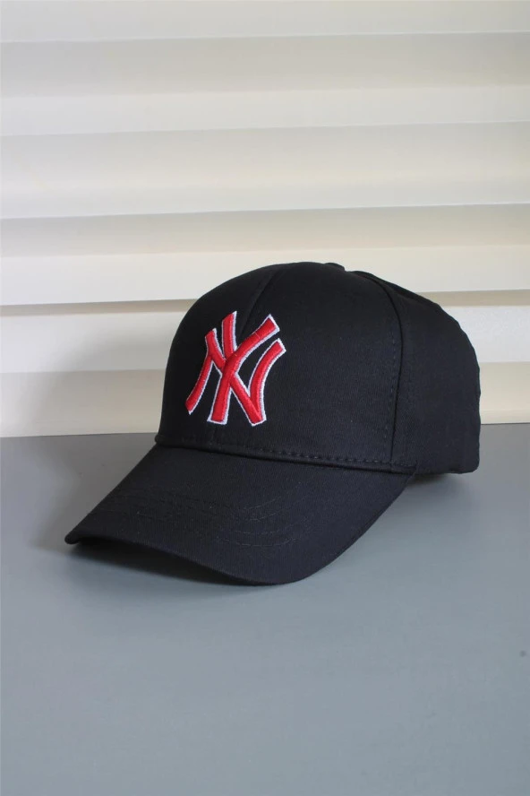 Cappello Siyah Kırmızı NY New York Ayarlanabilir Şapka 24SAPKANY