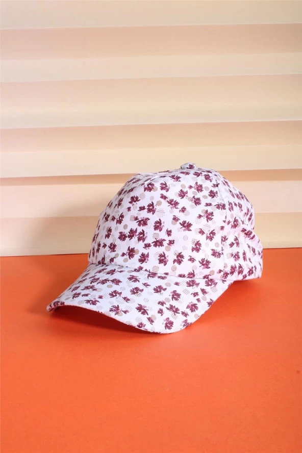 Cappello Bordo Beyaz Ayarlanabilir Şapka 24CCKSAPKAKIZR05