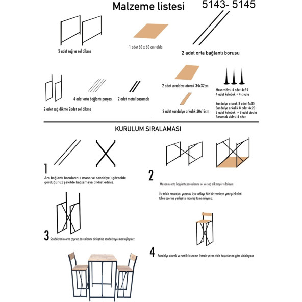 Eportatif Bar Masası Mutfak Masası Otel Cafe Masa 1010 - 3