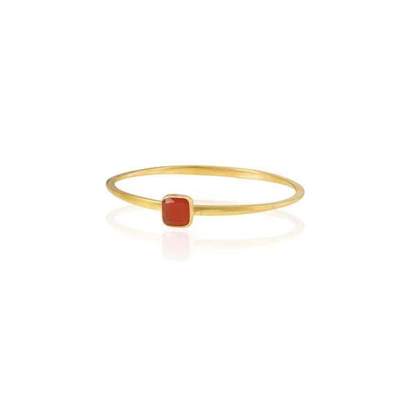 Kadir Jewellery Zirkon Taşlı Ayarlanabilir 22 Ayar Altın Kaplama Bilezik - 11