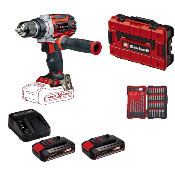 Einhell TP-CD 18/60 2X2,5AH Çift Akülü + 39 Parça Ağır Hizmet Çantalı Darbeli Vidalama