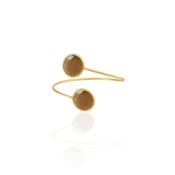Kadir Jewellery 22 Ayar Altın Kaplama Zirkon Taşlı Ayarlanabilir Trend Bilezik - 5