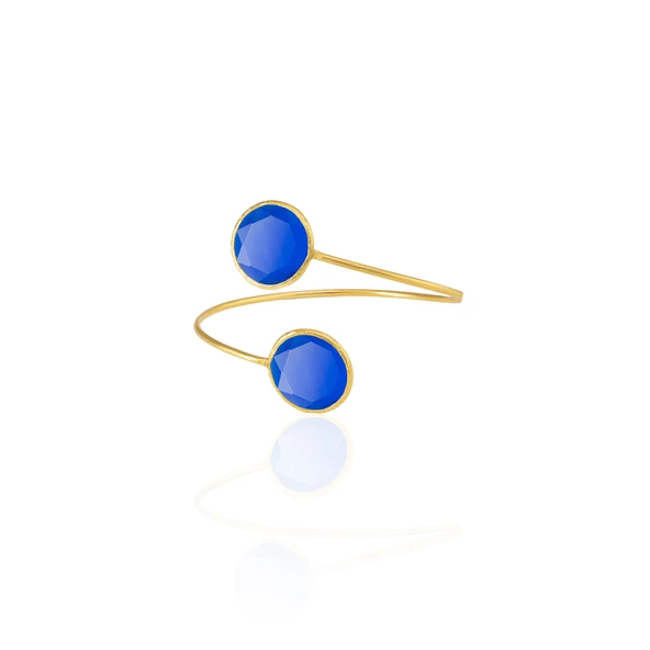 Kadir Jewellery 22 Ayar Altın Kaplama Zirkon Taşlı Ayarlanabilir Trend Bilezik - 9