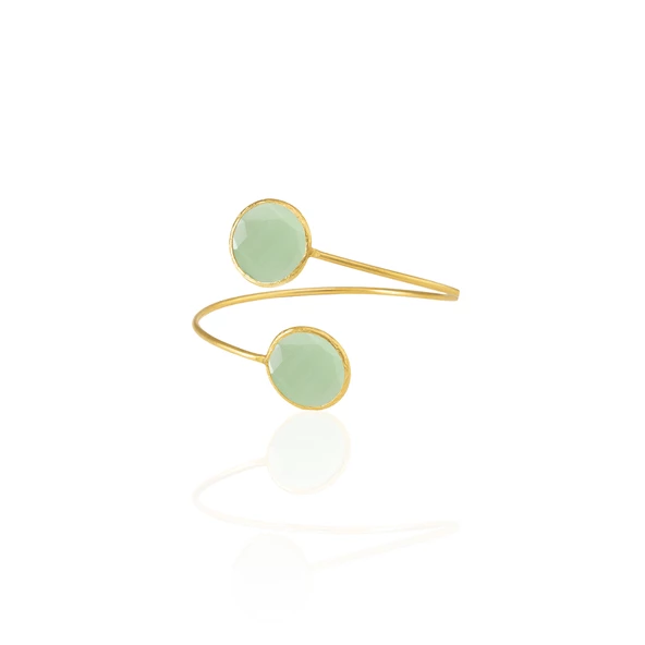 Kadir Jewellery 22 Ayar Altın Kaplama Zirkon Taşlı Ayarlanabilir Trend Bilezik - 4