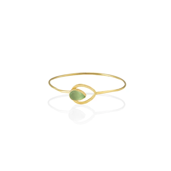 Kadir Jewellery 22 Ayar Altın Kaplama El İşçiliği Zirkon Taşlı Kadın Kelepçe Bilezik - 4