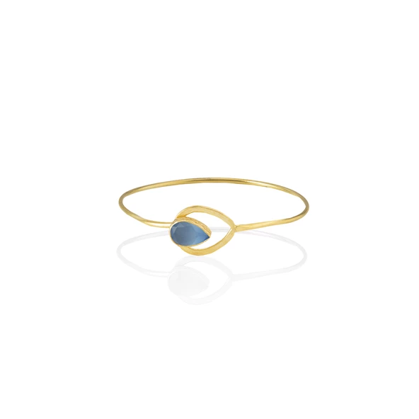 Kadir Jewellery 22 Ayar Altın Kaplama El İşçiliği Zirkon Taşlı Kadın Kelepçe Bilezik - 12