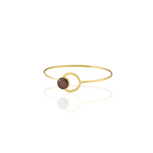 Kadir Jewellery 22 Ayar Altın Kaplama El İşçiliği Zirkon Taşlı Kadın Kelepçe Bilezik - 8