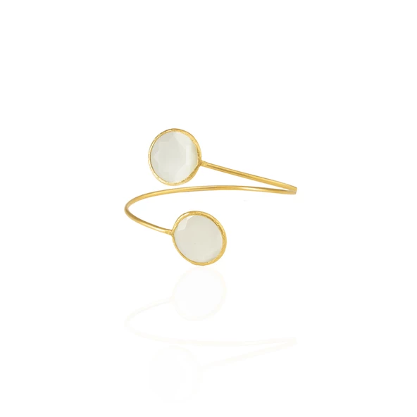 Kadir Jewellery 22 Ayar Altın Kaplama Zirkon Taşlı Ayarlanabilir Trend Bilezik - 12
