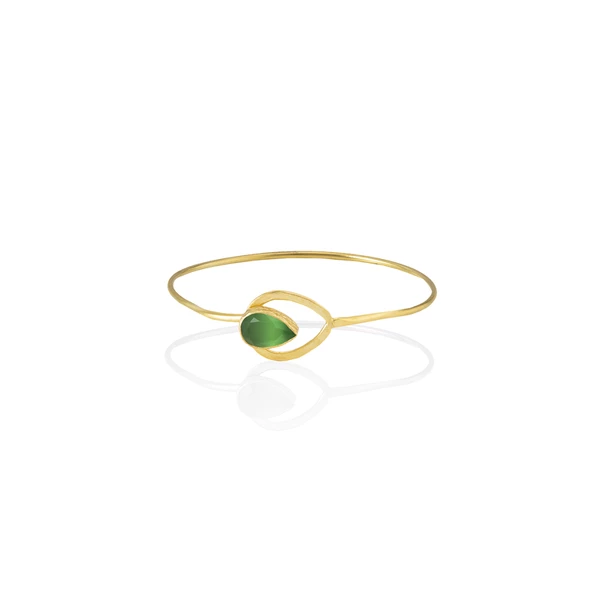 Kadir Jewellery 22 Ayar Altın Kaplama El İşçiliği Zirkon Taşlı Kadın Kelepçe Bilezik - 3