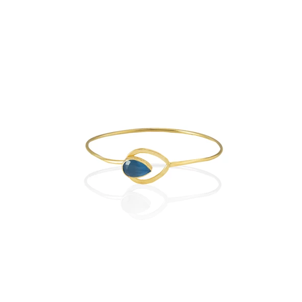 Kadir Jewellery 22 Ayar Altın Kaplama El İşçiliği Zirkon Taşlı Kadın Kelepçe Bilezik - 9