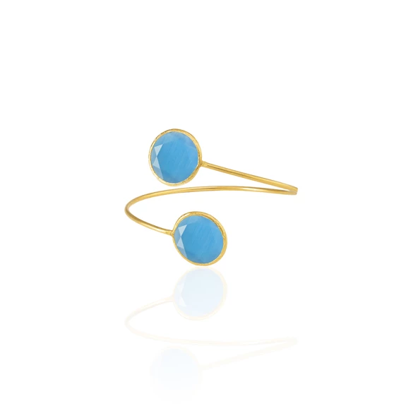 Kadir Jewellery 22 Ayar Altın Kaplama Zirkon Taşlı Ayarlanabilir Trend Bilezik - 10