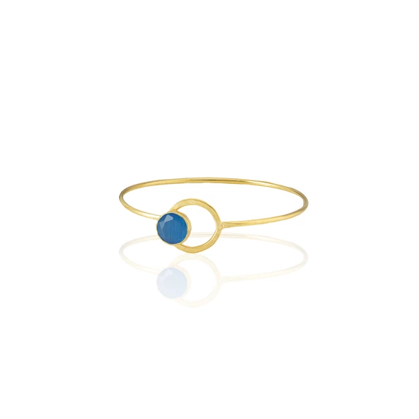 Kadir Jewellery 22 Ayar Altın Kaplama El İşçiliği Zirkon Taşlı Kadın Kelepçe Bilezik - 10