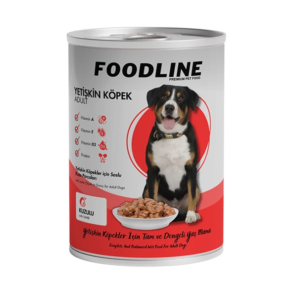 Foodline Karışık 2 çeşit Yetişkin Köpek Konservesi 400 Gr x 12 Adet - 2