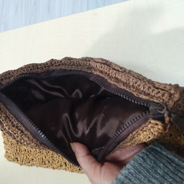 KADIN EL EMEĞİ HASIR CLUTCH ÇANTA - 2
